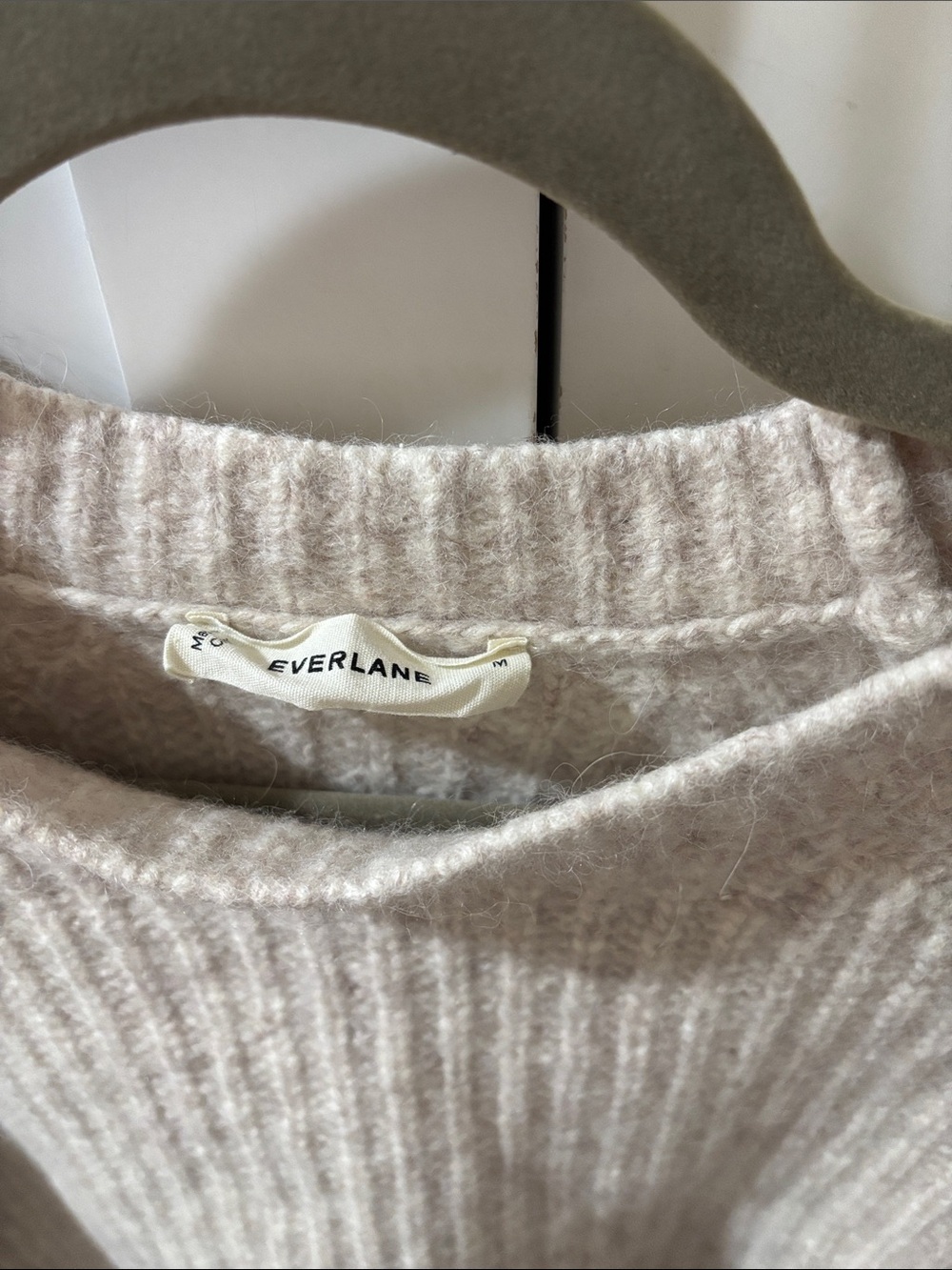 Everlane Cream Ribbed Knit Sweater - Picture 2 of 3
